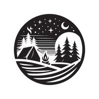 cool camping night design vector