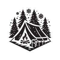 graphic winter snow season silhouette vector