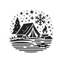 winter snow scene silhouette image vector