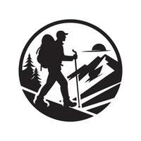 hiking silhouette art graphics design vector