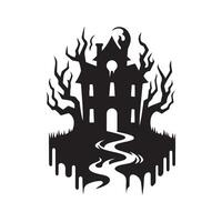 haunted halloween vectors silhouette image