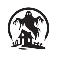 halloween haunted silhouette graphic vectors
