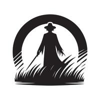 haunted silhouette halloween illustration vector