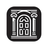Silhouette of Door Icon vector