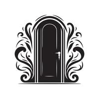 Flat Door Design Silhouette vector