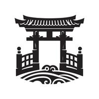 Gate Silhouette with Cantilever vector