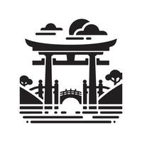 Cantilever Gate with Frame Icon vector
