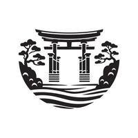 Cantilever Gate Icon Design vector