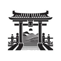Simple Cantilever Gate Silhouette vector