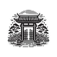 Modern Cantilever Gate vector
