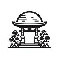 Cantilever Gate Silhouette vector