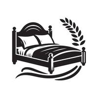 Bed Design with Headboard vector