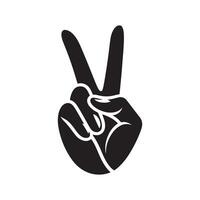 Stylized Victory Hand Gesture vector