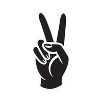 Victory Hand Silhouette vector