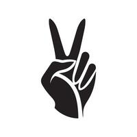 Flat Victory Hand Silhouette vector