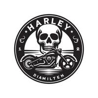 Harley Davidson Art with Skulls vector