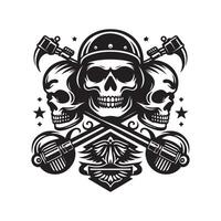 Harley Skulls Silhouette Icon vector