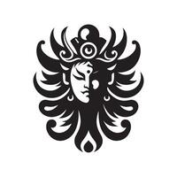 Tengu bird creature silhouette vector
