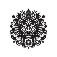 Tengu character silhouette design vector
