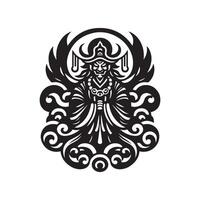 Tengu folklore silhouette vector