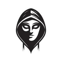 Japanese Tengu hacker icon vector