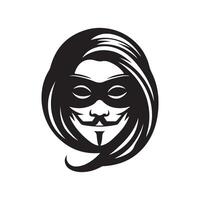 Tengu hacker mask figure vector