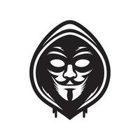 Hacker mask silhouette vector