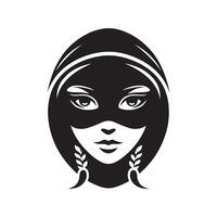 Tengu hacker mask art vector