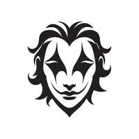 Joker face icon vector