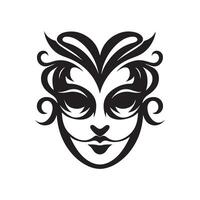 Joker character mask silhouette vector