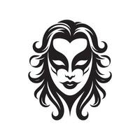 Joker mask silhouette vector