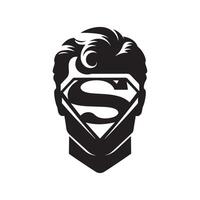 Superman mask profile silhouette vector