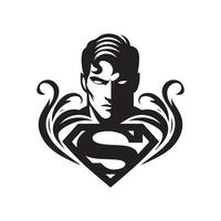 Superman face silhouette vector