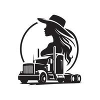 Art Trucker silhouette vector