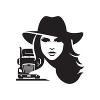 Trucker icon illustration vector