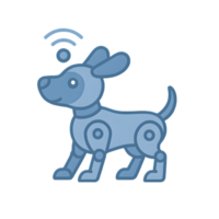 Exploring a futuristic robot dog with smart sensors in a vibrant urban environment a digital art concept png