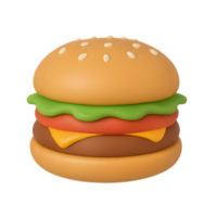 Delicious hamburger with transparent background food styling digital art studio environment close-up view culinary concept png
