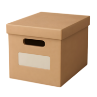 Organized document storage box for home office cardboard material minimalist design neutral color practical storage solution png