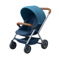 Stylish baby stroller showcase transparent background product image minimalist setting front view modern parenting concept png