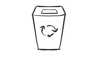 Bin recycle reusing world pollution day black line element graphic design garbage plastic recycling environment waste july month bin recycle environment nature trash clean issue disposal ecology sign vector