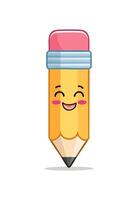 Pencil drawing with eraser smiling vector