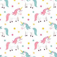 Seamless pattern mini unicorn pastel color vector