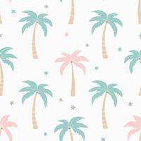 Seamless pattern Pastel palm trees vector