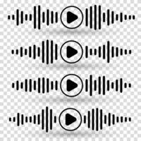 Black voice message icon. Sound wave with microphone, podcast element, audio communication symbol, flat design for website, banner, media, digital interface. vector