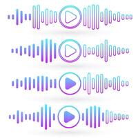 Equalizer waves set. Audio frequency bars, sound wave pattern, music visualization, dynamic EQ bars, digital audio spectrum. vector