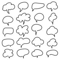 Collection of comic speech bubbles. Cartoon conversation elements, speech balloon icons, comic communication signs, message design, expressive dialogue shapes. vector