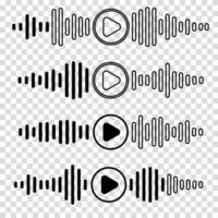 Microphone with sound wave icon. Voice message design, black communication symbol, podcast interface element, flat audio style, digital media and app graphic. vector