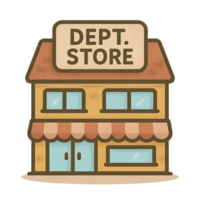 Chibi animated storefront adventure urban setting digital art colorful environment playful perspective imaginative concept png