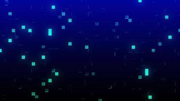 Abstract blue background with blinking pixels. video