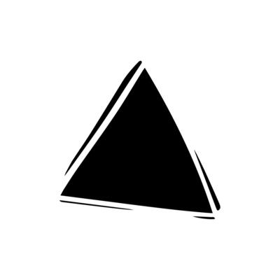 triangle icon over white background, silhouette style, illustration.